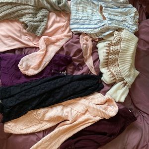 Women’s clothing haul sweaters cardigans Large XL